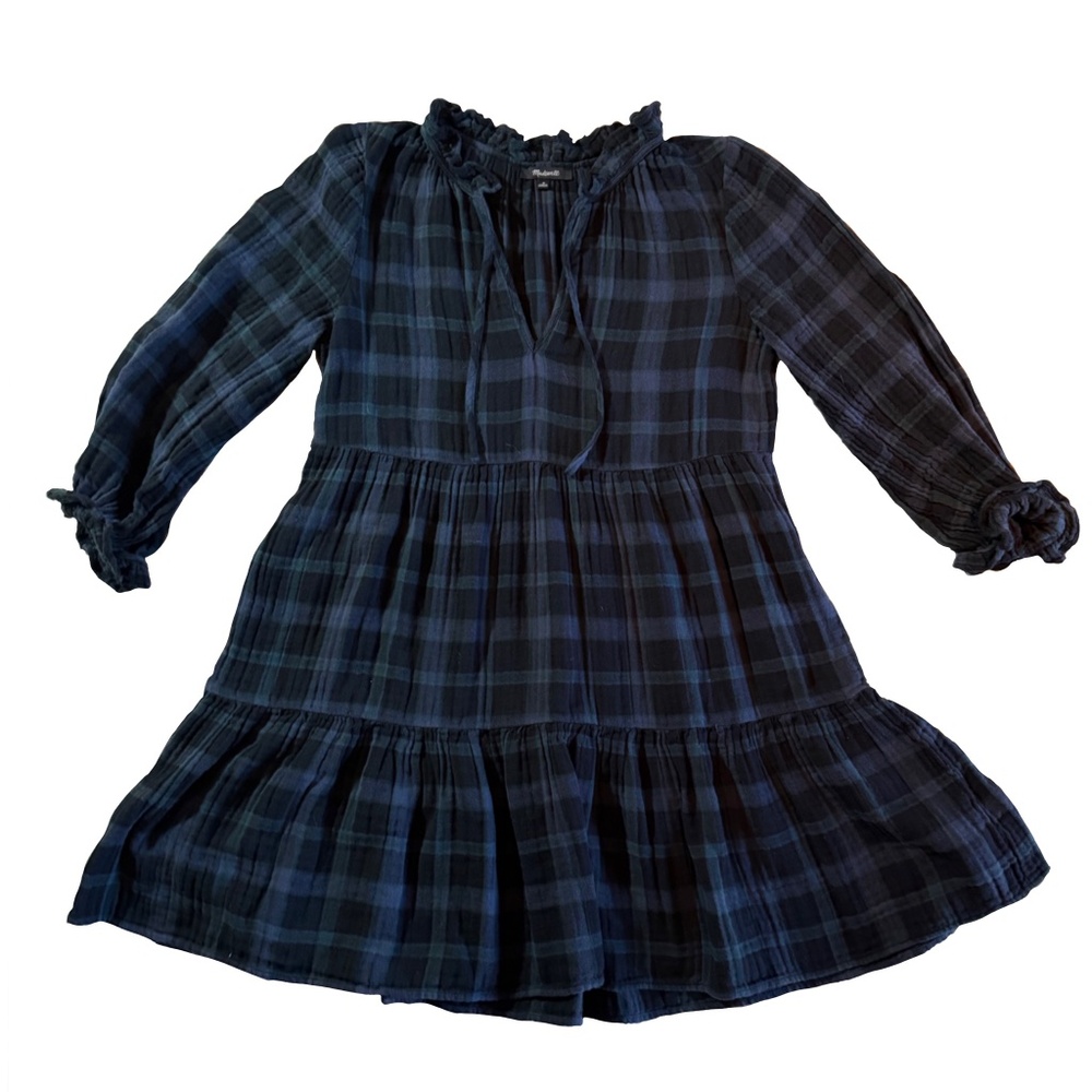 Madewell Cotton Double Gauze Mini Long Sleeve Peasant Dress